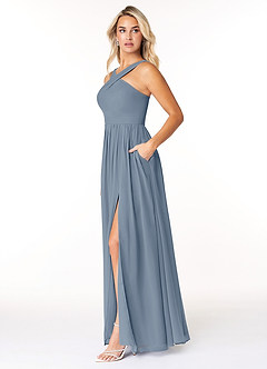 Azazie Elvira Bridesmaid Dresses Twilight A-Line Pleated Chiffon Dress image3