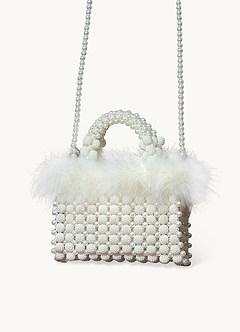 front Feather Pearl Handbag