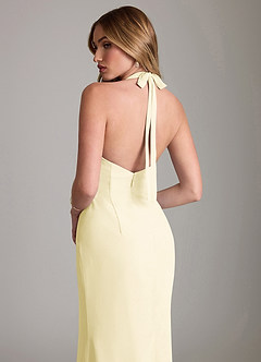 Azazie Valerie Bridesmaid Dresses Lemon Sorbet Mermaid Pleated Chiffon Dress image6