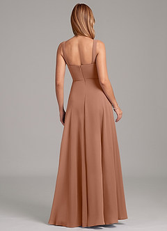 Azazie Shaude Brautjungfernkleider A-Linie Plissee Chiffon Kleid Bronzer image2