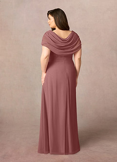 Azazie Mary Mother of the Bride Dresses Desert Rose A-Line Side Slit Chiffon Dress image8