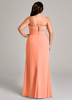 Azazie Mero Bridesmaid Dresses Sunset Sheath Pleated Chiffon Dress image10