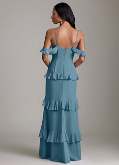 Azazie Chayla Abiti da Damigella Abito Tubino in Chiffon a Spalla Scoperta Bermuda image2