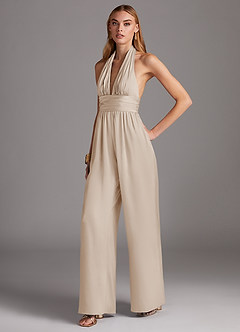 Azazie Oli Brudtärnklänningar Jumpsuit av i Stretch Satin Plisserad image1