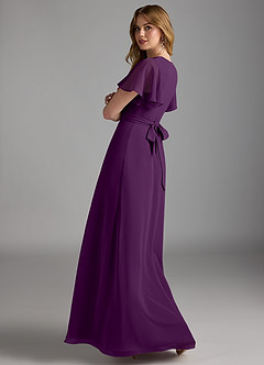 Azazie Zaniah Bridesmaid Dresses Grape A-Line Chiffon Dress image7
