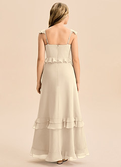 Azazie Tavie Junior Vestido de Champán de Gasa de Corte en A con Volante image2