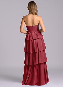 Azazie Faye Bridesmaid Dresses Pomegranate A-Line Sweetheart Neckline Chiffon Dress image7