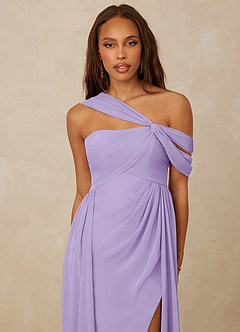Christian Siriano Bridal for Azazie 1014 Bridesmaid Dresses Lilac A-Line Off the Shoulder Chiffon Dress image6