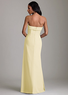 Azazie Aretha Bridesmaid Dresses Lemon Sorbet A-Line Strapless Chiffon Dress image2