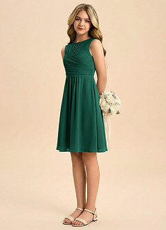 Azazie Skyla Junior Klä av A-Line i Chiffong Plisserad image4