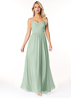 Azazie Lisbon At-home Try On Dresses Agave A-Line Sweetheart Neckline Chiffon Dress image5