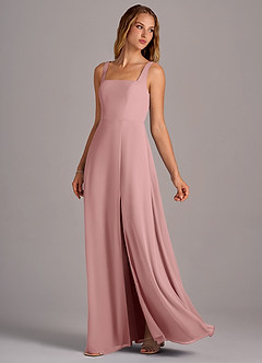 Azazie Debra Bridesmaid Dresses Dusty Rose A-Line with Pockets Chiffon Convertible Dress image2