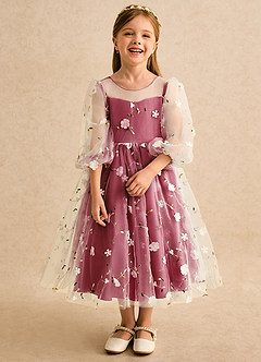 Azazie Elowen Flower Girl Dresses Scarlet A-Line Sweetheart Neckline Lace Dress image5