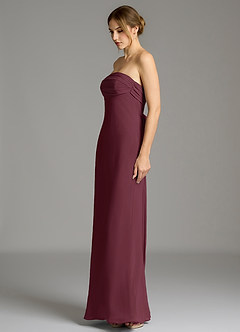 Azazie Ailanie Bridesmaid Dresses Cabernet Mermaid Strapless Chiffon Dress image3