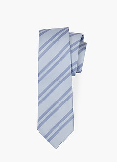 front Klassisk stribet mat satinslips med bred kant