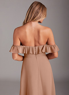 Azazie Lyra Bridesmaid Dresses Champagne Rose A-Line Chiffon Convertible Dress image8