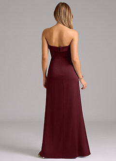 Azazie Aretha Bridesmaid Dresses Cabernet A-Line Strapless Stretch Satin Convertible Dress image7