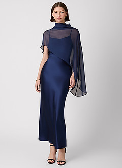 dark blue maxi dress with sleeves Karen Kane Women's Three-Quarter Sleeve A-Line Dress main image 1