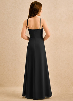 Azazie lolly Girls Formal Blumenmädchenkleider A-Linie Plissee Chiffon Kleid Schwarz image2