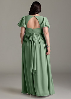 Azazie Madisynn Maternity Bridesmaid Dresses Bow Chiffon Floor-Length Dress image6