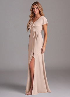 Azazie Lainey Bridesmaid Dresses English Rose A-Line with Pockets Chiffon Dress image4
