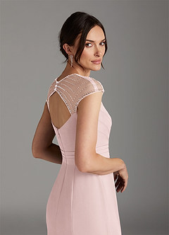 Azazie Blanchett Final Sale Blushing Pink Mermaid Sequins Chiffon Dress image6
