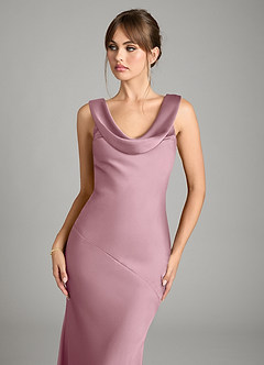 Azazie Rylina Bridesmaid Dresses Vintage Mauve Mermaid Stretch Satin Dress image4