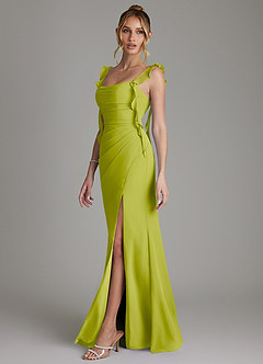 Azazie Jessamine Bridesmaid Dresses Lemongrass Mermaid Corset Chiffon Dress image5