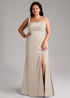 Azazie Frostine Bridesmaid Dresses Frost A-Line Bow Stretch Satin Dress image14