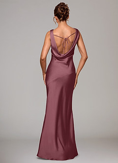 Azazie Rylina Bridesmaid Dresses Desert Rose Mermaid Stretch Satin Dress image5