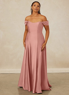 Christian Siriano Bridal for Azazie 1002 Bridesmaid Dresses Rosette A-Line Off the Shoulder Stretch Satin Convertible Dress image8