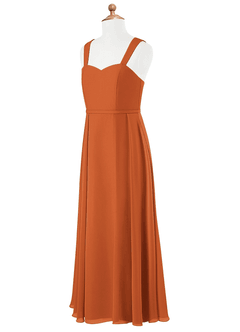 Azazie Simoan Junior Cinnamon A-Line Sweetheart Neckline Chiffon Dress image6