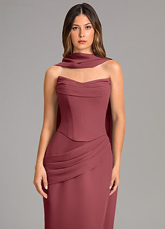 Azazie Sorrel Bridesmaid Dresses Merlot Mermaid Corset Chiffon Dress image6