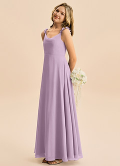 Azazie Elodie Junior Wisteria A-Line Chiffon Dress image5