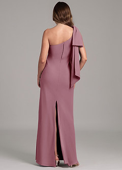 Azazie Capri Bridesmaid Dresses Vintage Mauve A-Line One Shoulder Chiffon Dress image2