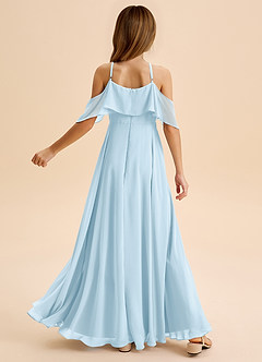 Azazie Tessabelle Junior Sky Blue A-Line Off the Shoulder Chiffon Dress image2
