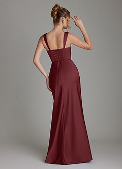 Azazie Agustina Brudepigekjoler Havfrue Korset Stræk satin Gulv-længde Kjole image2