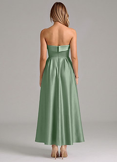 Azazie Lucienne Suknie dla druhen Linia A Pofałdowany Satyna elastyczna Długość kostki Sukienka image6