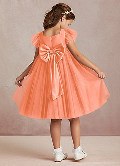 Azazie Kalio Flower Girl Dresses Sunset A-Line with Sleeves Tulle Dress image1