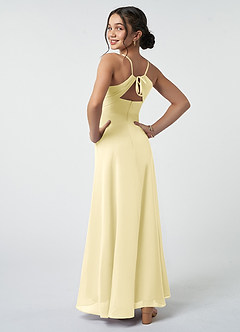 Azazie Avelina Junior A-Linie Plissee Chiffon Kleid Zitronensorbet image5