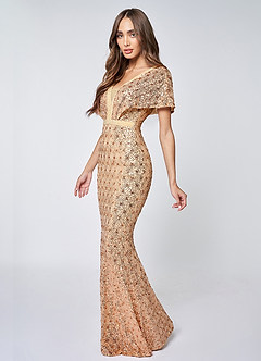 Glam Sweetheart Champagne Sequin Maxi Dress image5