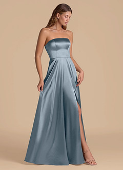Azazie Wren Bridesmaid Dresses Twilight A-Line Strapless Metallic Satin Dress image7