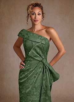 Azazie Hampton vestidos de madre de la novia Vestido de Eucalipto de Devorado Floral de Corte Sirena con Hombro unilateral image5