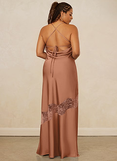 Christian Siriano Bridal for Azazie 1012 Bridesmaid Dresses Bronzer Sheath Lace Stretch Satin Dress image9