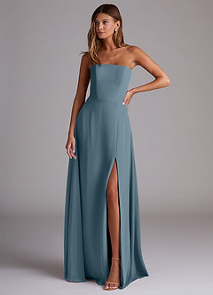 Azazie Wren Bridesmaid Dresses Twilight A-Line Side Slit Chiffon Convertible Dress image1