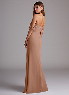 Azazie Saige Abiti da Damigella Abito Convertibile A-Line in Chiffon a Spalla Scoperta Champagne Rosa image8