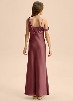 Azazie Madelyn Junior Amethyst Sheath Off the Shoulder Stretch Satin Dress image2