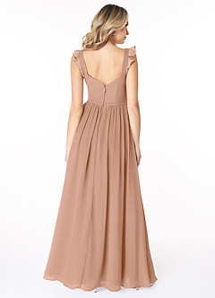 Azazie Stassie Bridesmaid Dresses Champagne Rose A-Line Sweetheart Ruched Chiffon Dress image2