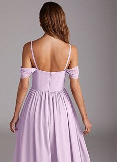 Azazie Calianna Bridesmaid Dresses Frosted Lilac A-Line Off the Shoulder Chiffon Convertible Dress image9