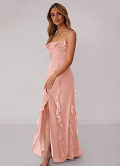 Barbie ♥ Azazie Jurken voor bruidsmeisjes Jurk van Chiffon met Kolom Boog Rozet image5